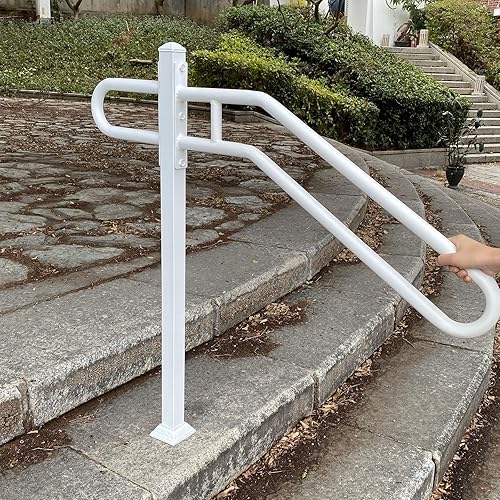 Miniatura 6 de SMQLJXC Pasamanos de metal de 28 pulgadas para escaleras, barandillas negras para escaleras, barandillas de escaleras interiores para exteriores