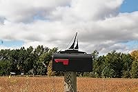 Vista 168 de Hobby, Recreation and Career Style Metal Powder Coated Mailbox Topper (Tent Camping, Matte Black)