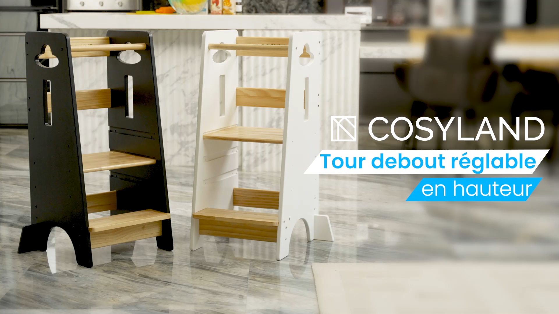 Kitchen Helper Bois Clair COSYLAND Tour D Observation Enfant Réglable En Hauteur Tour D Marche Pied Bois