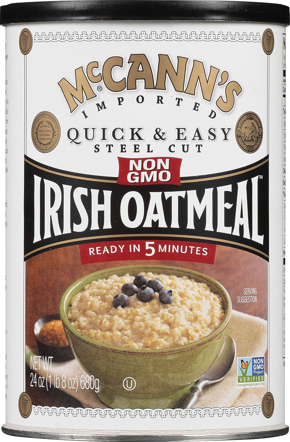 McCann's Irish Oatmeal, Quick & Easy Steel Cut Oats, 24 Ounce (Pack of 12)