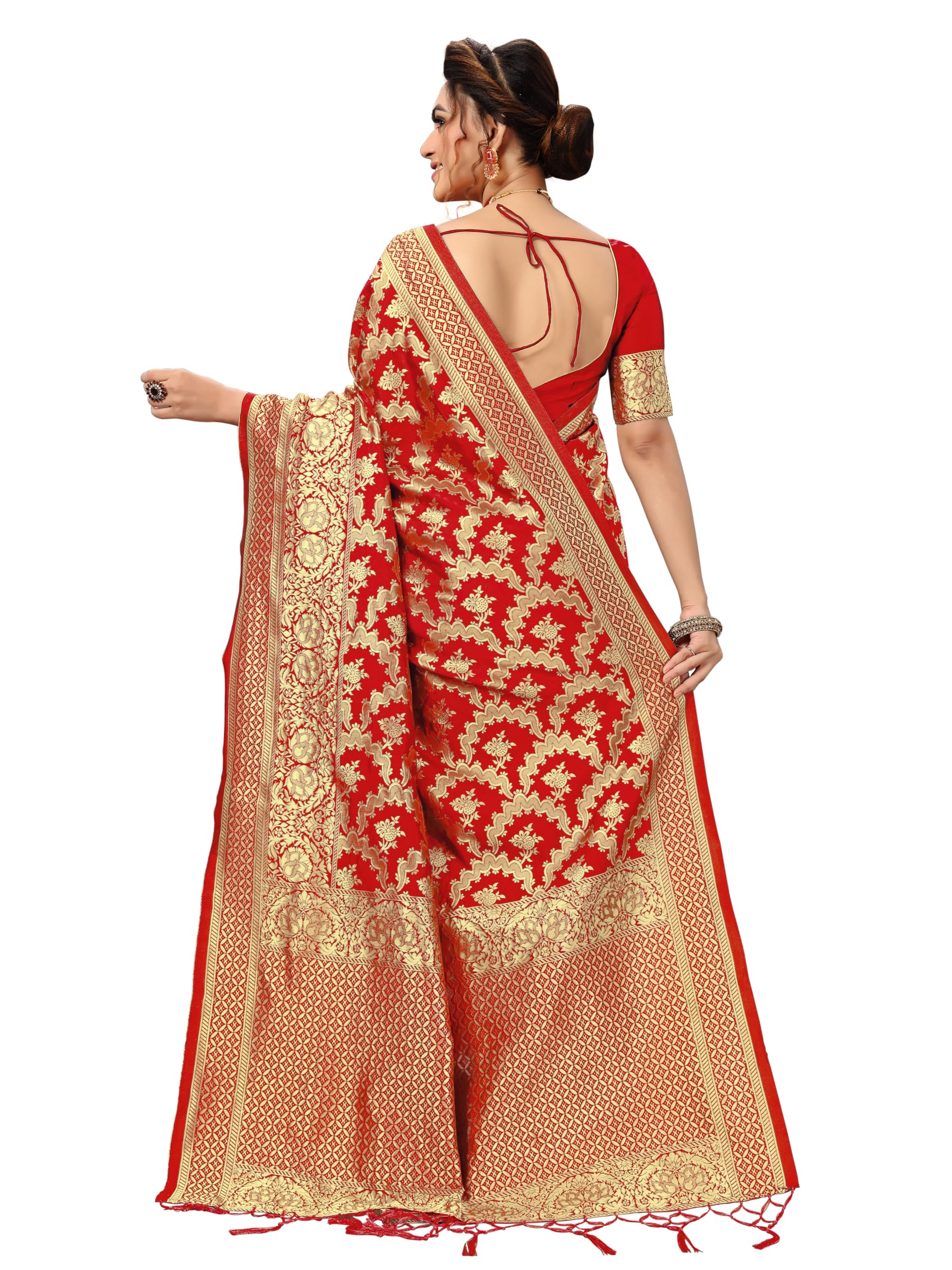 Nivah Fashion Women's Banarasi Art Silk Saree with Blouse Piece
