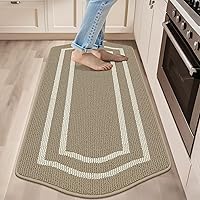 Vista 27 de COSY HOMEER Kitchen Rugs and Mats 24"x48" Non Slip Kitchen Mats for Floor Washable Kitchen Runner Rug Stain Resistant Standing Mat for Beige