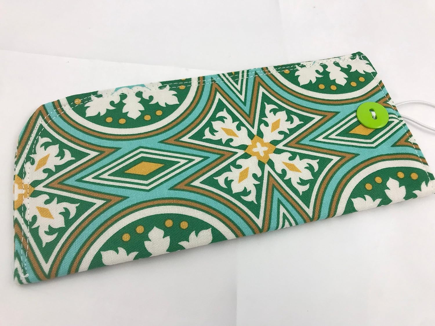 Fabric Eyeglass Case, Padded Sunglass Pouch. Reading Glasses Sleeve (Aurora Green