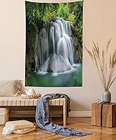 Vista 12 de Lunarable Tapiz de flores tamaño individual, racimo de flores abstractas con fondo de polinización de neón, formas de crecimiento de la naturaleza