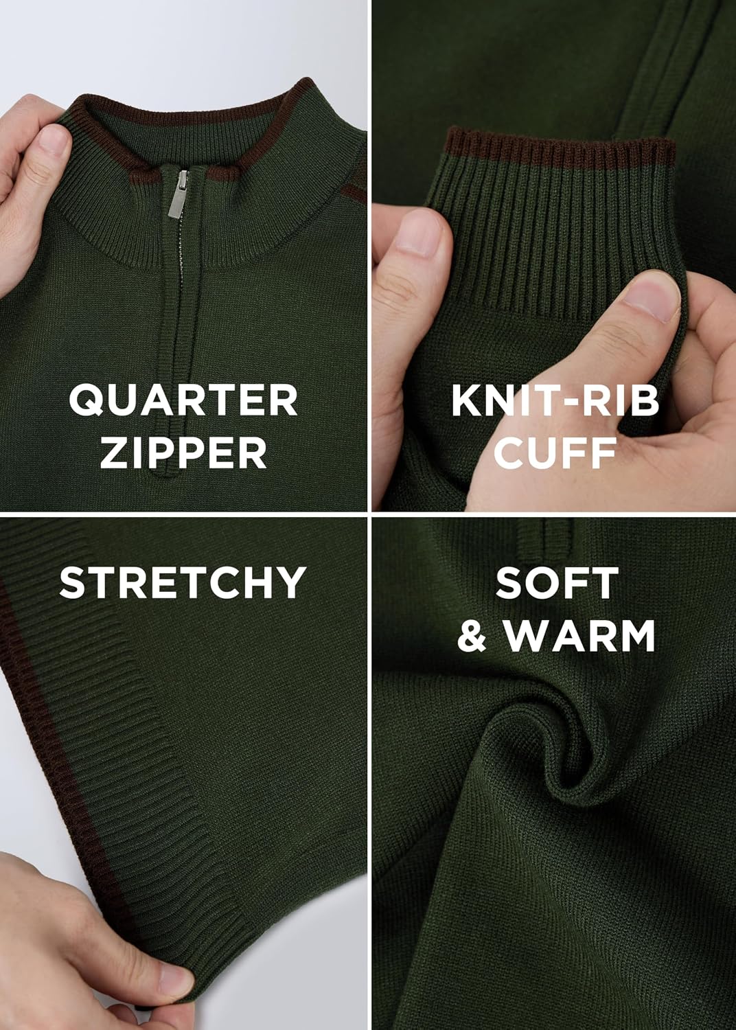 X RAY RAW X (4-12) Quarter-Zip Long Sleeve Mock Neck Knit Sweater for Kids and Boys, Big Kids Knit Sweater