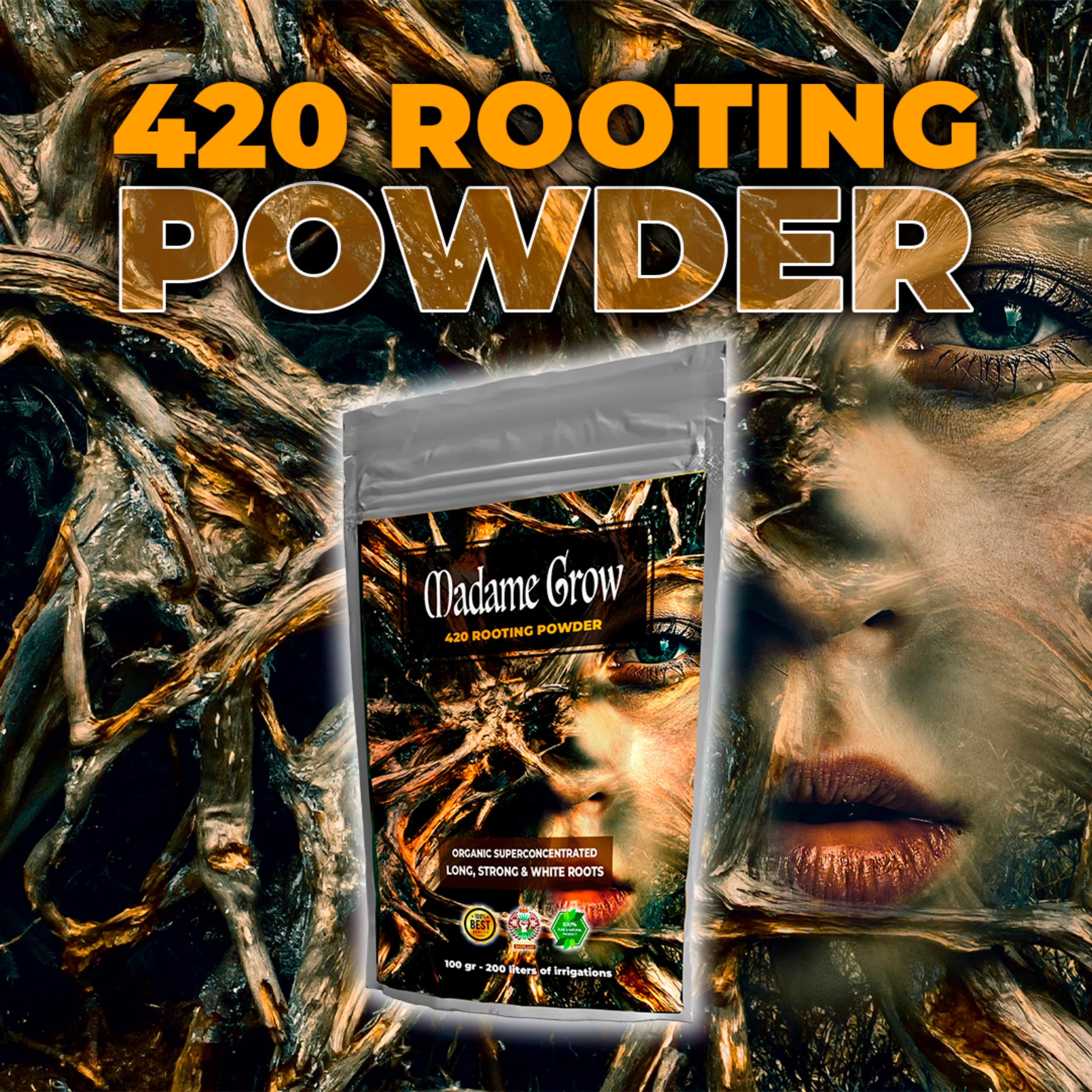 Madame Grow Tripack Fertilizantes en Polvo — Crecimiento, Floración y Aminoácidos | Pack 3 Correctores Orgánicos en Polvo (3x100g)