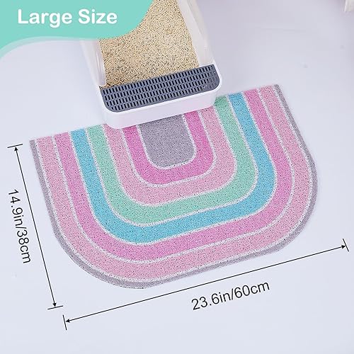 Miniatura 4 de Alfombrilla de arena para gatos, alfombrilla de calidad grande antideslizante para arena para gatos, alfombra de atrapamiento de arena suave y