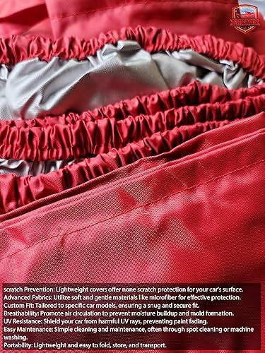 Miniatura 6 de Cubierta de coche al aire libre para Ferrari California 2008-2017 Premium rojo impermeable UV protección contra el polvo impermeable