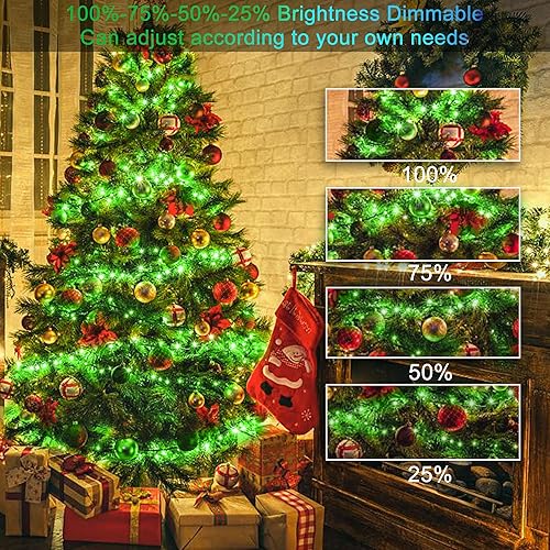 Miniatura 7 de Hezbjiti - Guirnalda de luces de Navidad para exteriores, 1000 LED de 394 pies, 8 modos de iluminación, luces de hadas de Navidad con control remoto