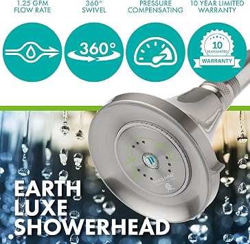 Niagra Conservation N3912BN Earth Luxe High Efficiency Showerhead, Brushed Nickel