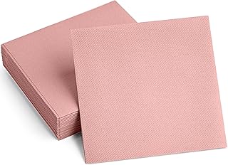 Linen-Feel Colored Paper Napkins - Decortive Cloth-Like MELLOW ROSE Luncheon Napkins - Soft And Absorbent. For Kitchen, Party, Wedding, Dinner Or Any Occasion. (Pack of 100)