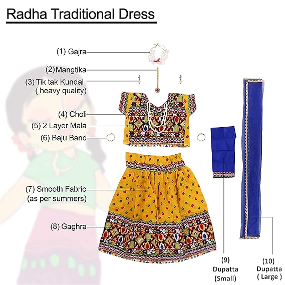 Radha Costume for Kids-2