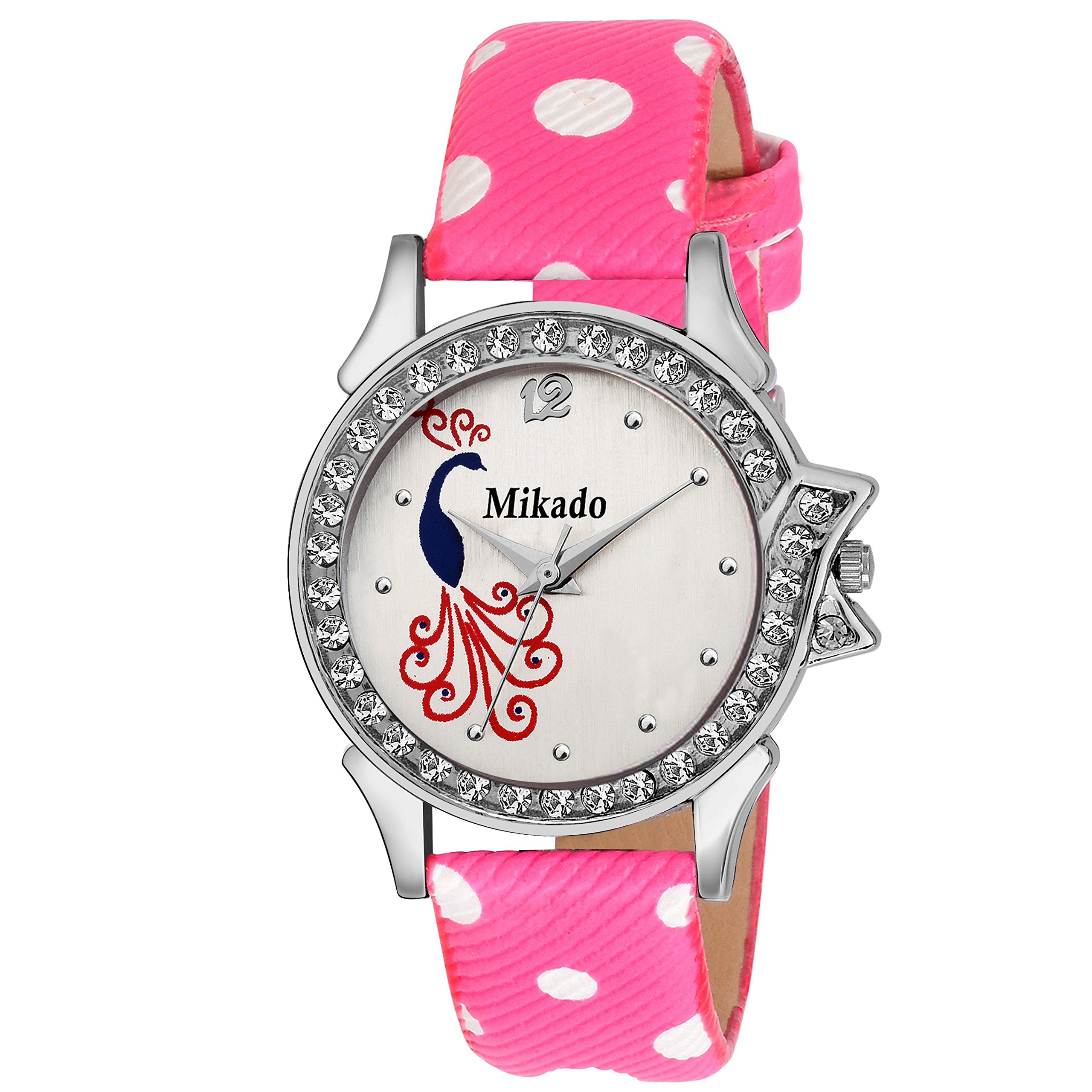 Mikado Multicolor Dial and Pink Leather Strap Analog Watch for Women and Girls (B07BQVXL1S) Amazon Price History, Amazon Price Tracker