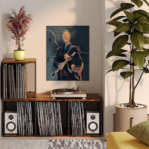 Miniatura 6 de 1 Cubo Porta Discos Mueble de Almacenamiento de Discos de Vinilo, DIY Apilable 40-55 Discos Visualizar Porta Discos Caja de Almacenamiento de