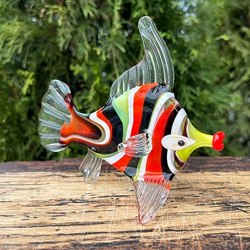 Miniatura 4 de Glass Fish Figurine Hand Blown Miniature Murano Style Fish Art Glass Aquarium Decoration Small Fish Tank Ornament Unique Gift for Collectors &