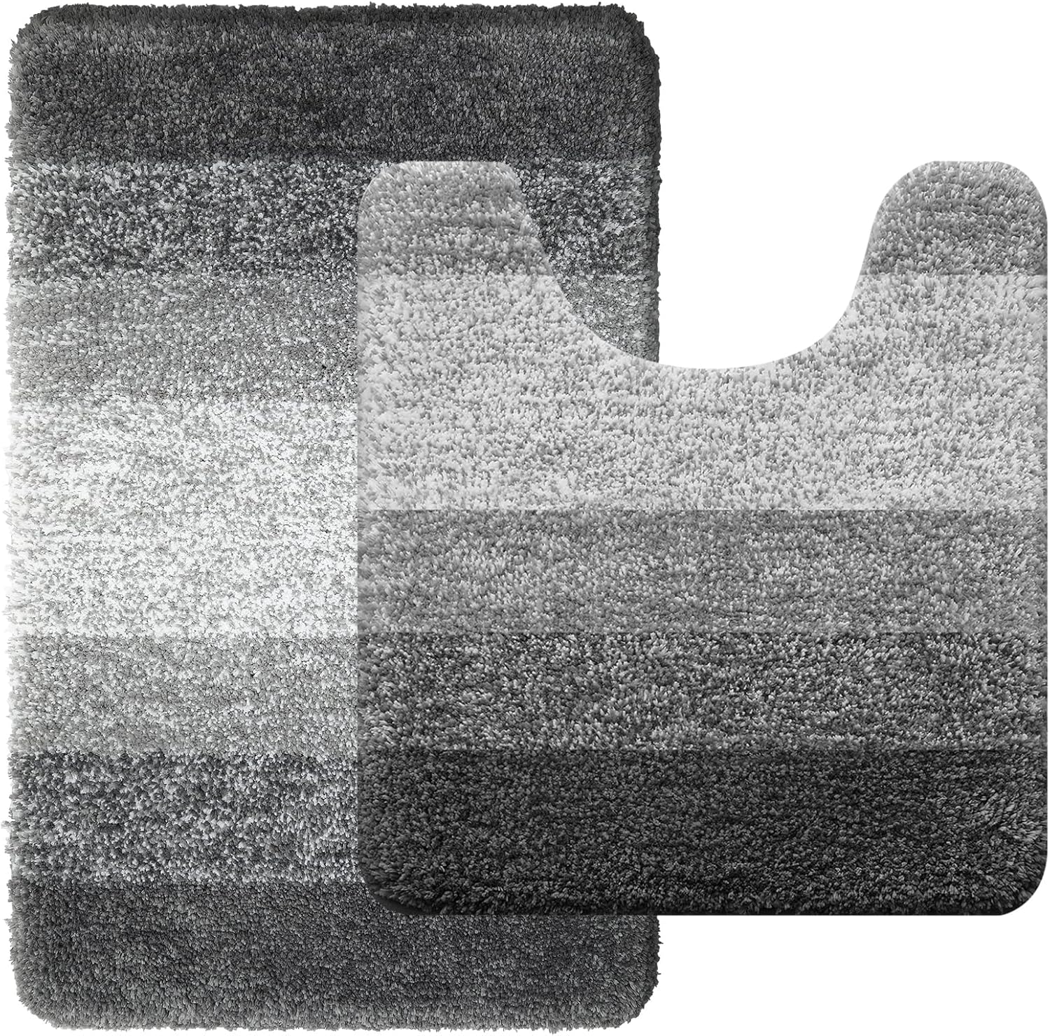 OLANLY Ombre Bath Rug and Toilet Rugs UShaped, Bath Rug