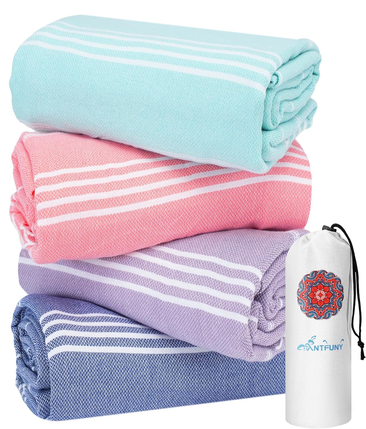 4 Pack Turkish Beach Towels for Women – Yoga Gym Blanket, Perfect Birthday Gift Idea