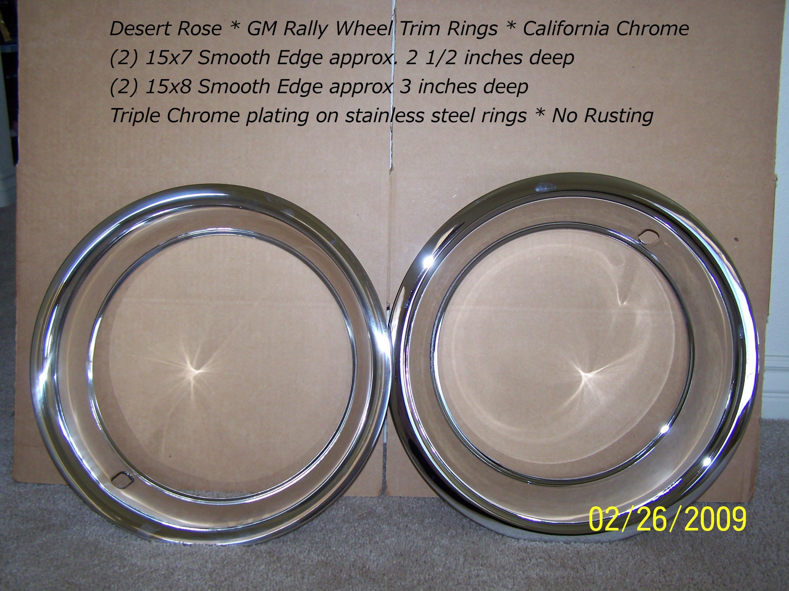 Eagle Flight 15x8 Pair and 15x7 Pair Chrome Stainless Steel Trim Rings (15x7/15x8)