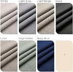 CUCRAF 100% Blackout Linen Curtains 63 inches 2 Panels Set, Back Tab and Rod Pocket Long Drapes for Bedroom Living Room Darkening Curtain with Thermal Insulated Liner (52x63 inch, Linen)