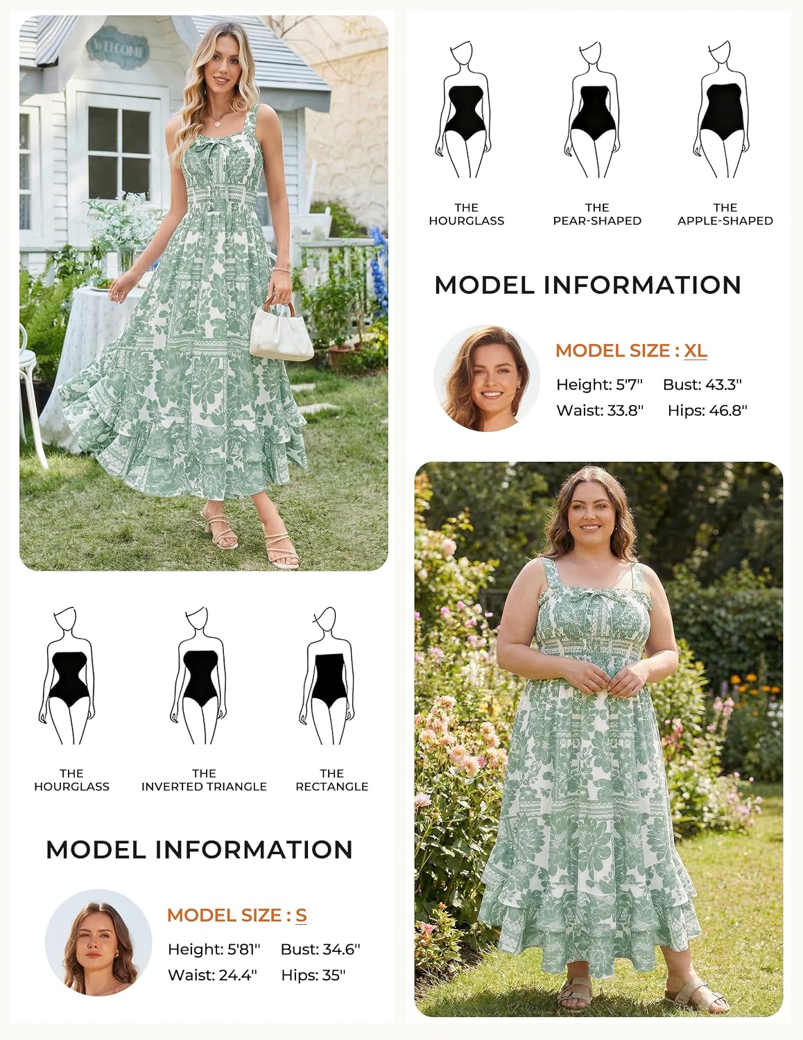 GRACE KARIN Women's Boho Floral Square Neck Swing Maxi Dress Summer 2026 — view 4