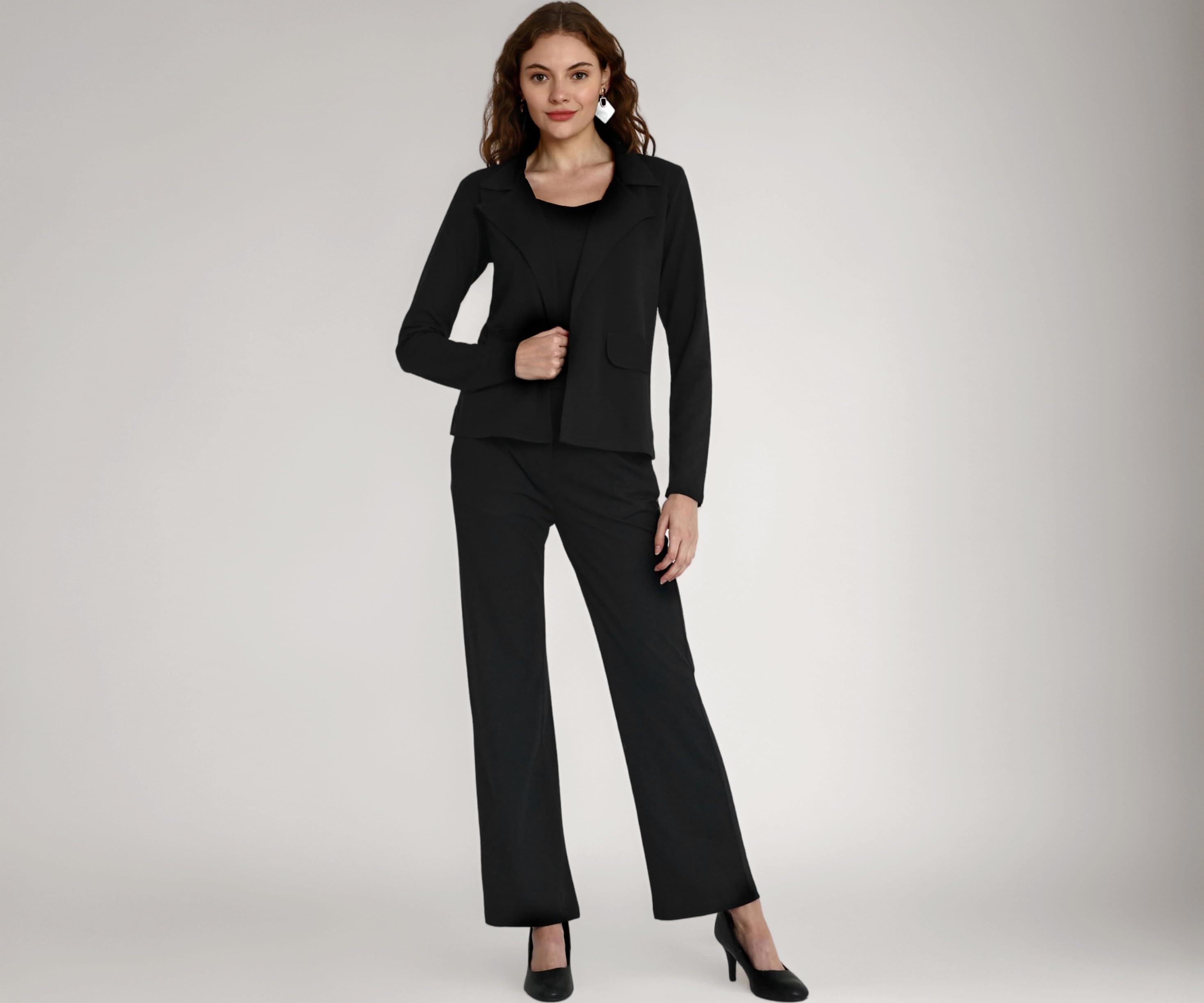 Leriya Fashion Co ord Set for Women Stylish | Lycra Blend Western Blazer Suit 3 Piece Co ord Set | Casual Blazer for Women Stylish Formal Professional Office Wear