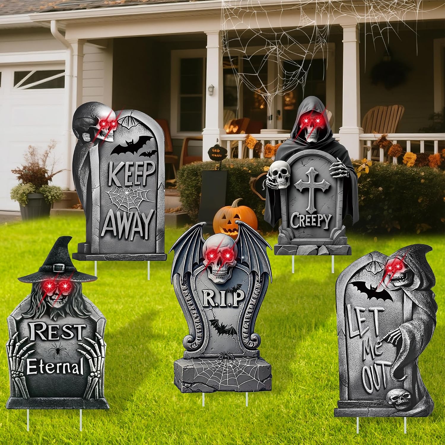 Amazon.com : Halloween Decorations Outdoor Graveyard Tombstones, 5 PCS