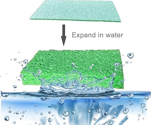 Miniatura 3 de Paquete de 36 esponjas de celulosa comprimida emergentes, esponja de cocina resistente, limpia y resistente sin rayones, ecológicas, reutilizables,