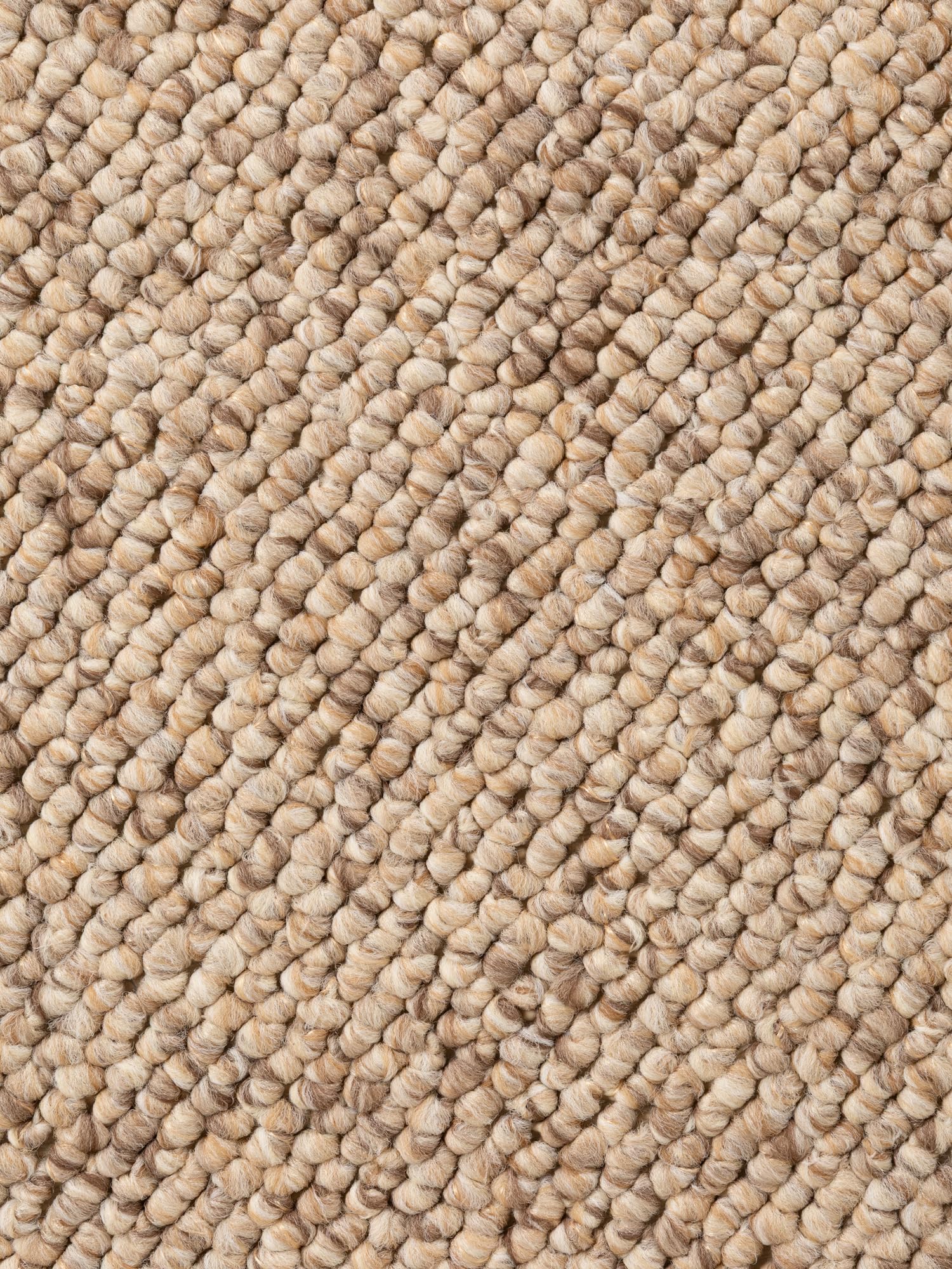 Hanse Home Wolly Teppich – Wohnzimmerteppich Flachgewebe Kurzflor Woll-Optik Wolle Skandi-Look Esszimmer, Wohnzimmer, Kinderzimmer, Schlafzimmer – Beige Braun, 60x90cm