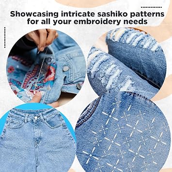 Affrolling 30 Pcs Plastic Sashiko Stencil 4.7 x 4.7 Inch Geometric Sashiko Pattern Template Drawing Line Quilting Stencil Embroidery Pattern Stabilizers for Sewing Hand Quilting and Embroidery