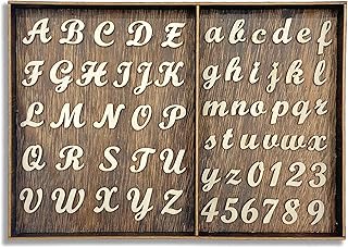 552 Pieces 0.75 Inch Mini Unfinished Wooden Letters Uppercase & Lowercase Unpainted Wooden Numbers Blank Wood Letters Storage for Scrapbooking Crafts