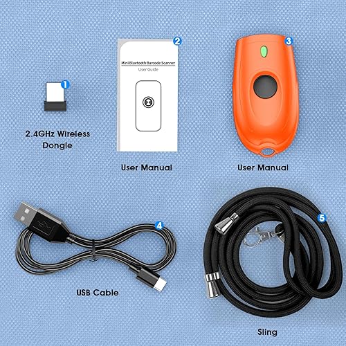Miniatura 6 de Symcode Escáner de código de barras Bluetooth 2D Mini QR portátil escáner de código de barras 3 en 1 Bluetooth y 2.4G inalámbrico y USB con cable