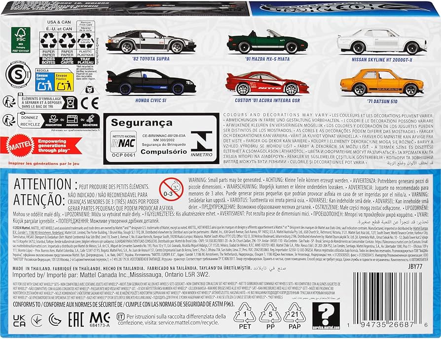 Amazon.com: Hot Wheels 1:64 Scale Die-Cast Toy Cars, Set of