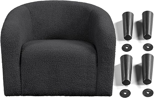 Miniatura 9 de Yaheetech - Juego de 2 sillas decorativas, sillas peludas para sala de estar, sillones de tela sherpa con acolchado suave y acogedor, sillones de