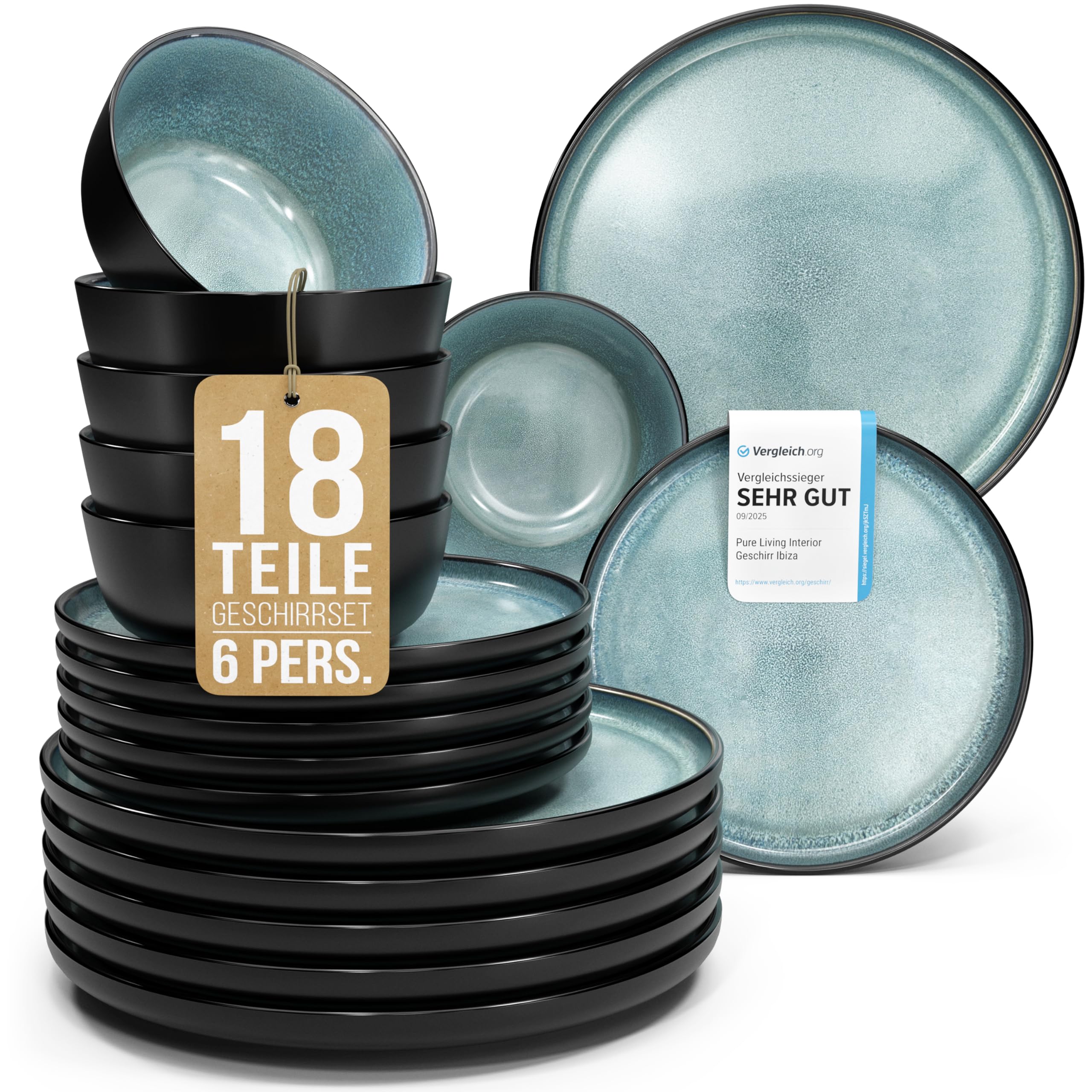   Enchantment 皿 6枚セット　18．5ｃｍ 18 Piece Dinner Sets for 6 People - Beautiful Mediterranean Style