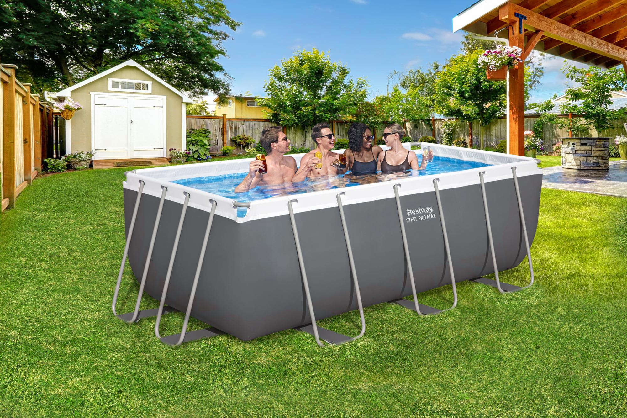 Bestway 56456-7 Set piscina fuori terra Steel Pro Max da 412x201x122 cm