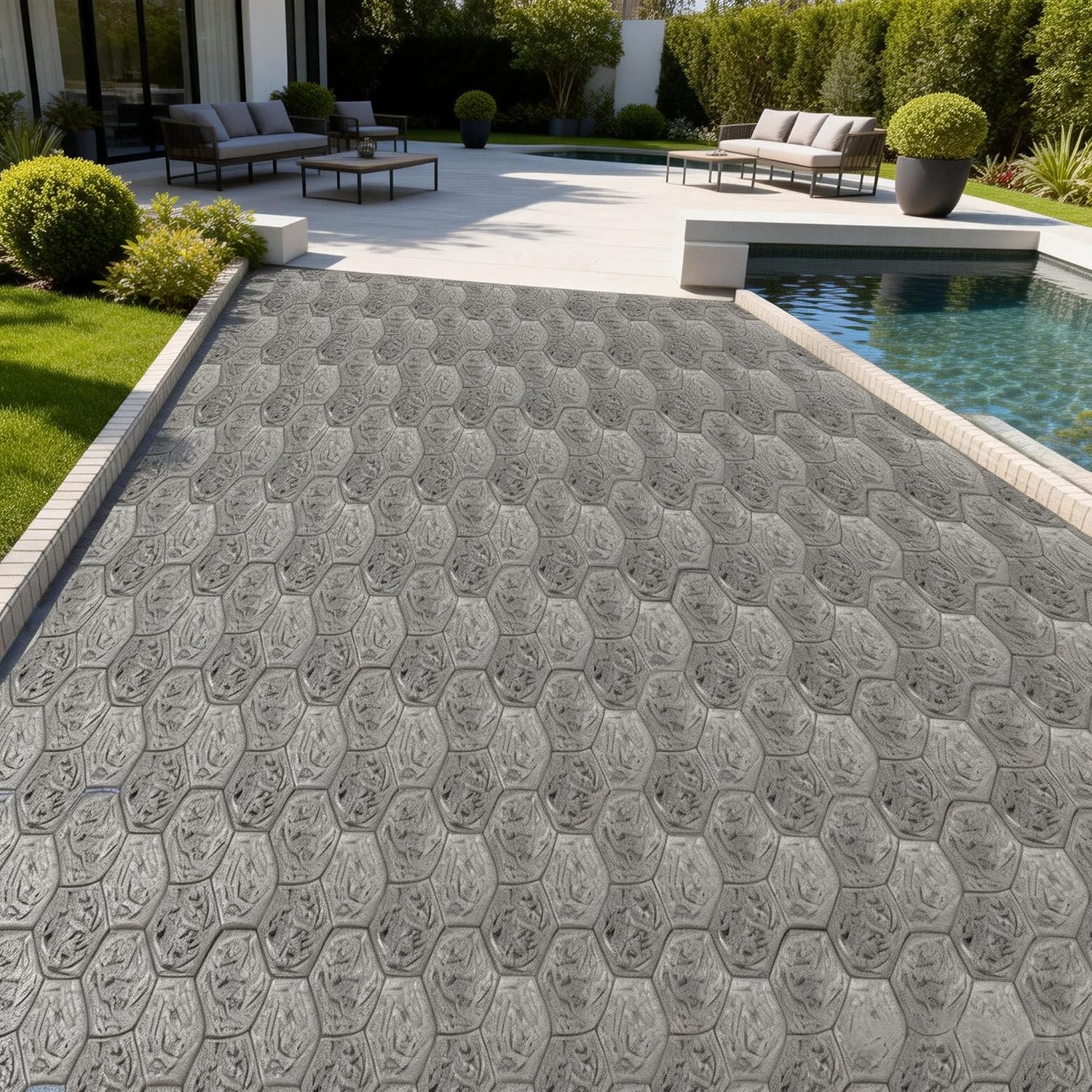 Artistic Stone Texture Concrete Stamp, Durable Polyurethane Concrete Cement Embossing Tool, Floor Imprint Mold for Outdoor Decorative Landscaping