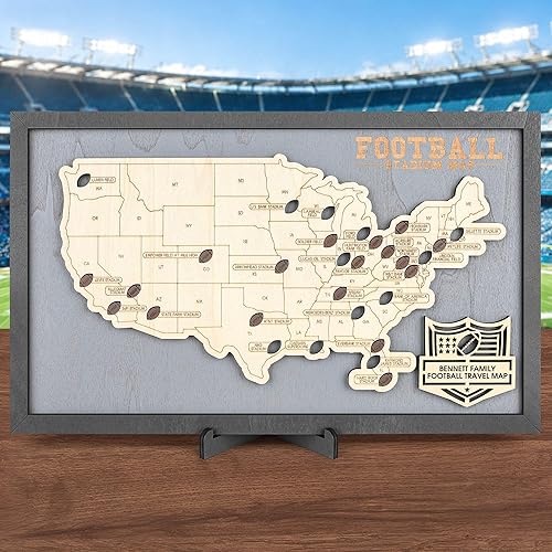 Luoyadee Football Stadium Map Tracker, American Football Stadium Map Checklist