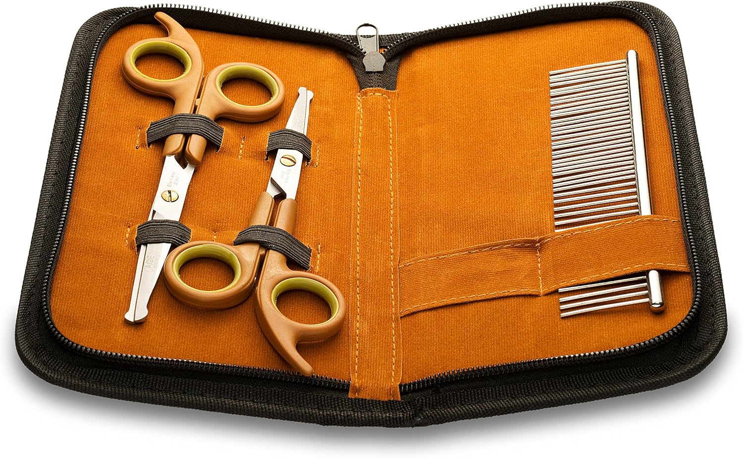 Ace Pet Supply Pet Proof Grooming Kit - 2 Round Safety Tip Scissors & Comb, Sharp & Strong Stainless Steel Blades, for Dogs & Cats,…