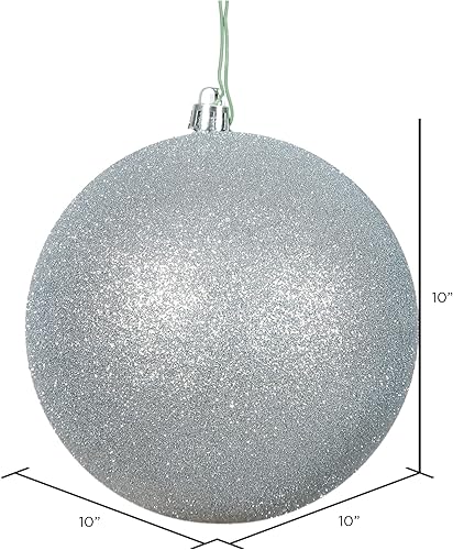 Miniatura 47 de Vickerman Esfera de adorno de Navidad de 10 pulgadas con acabado de caramelo, plástico inastillable, resistente a los rayos UV, decoración de árbol