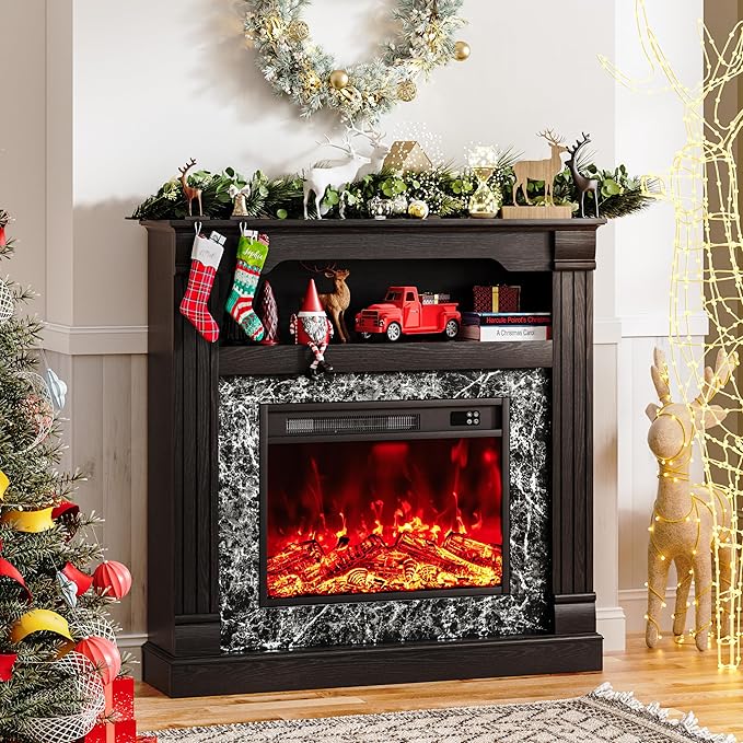 Chimenea Eléctrica 40" TRONLEE BLJ001 4800 BTU 60-99°F Negro miniatura 7