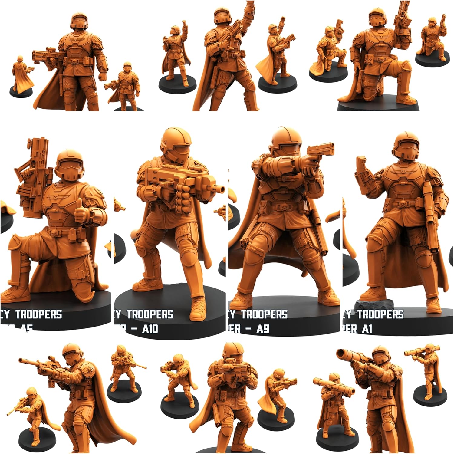TYL Democracy Troopers Helljumper Unpainted Miniature for War Gaming | RPG Scale Figures, Detailed Tabletop Board Game Accessories | Realistic Tabletop Miniatures (Combo of 10, 32mm)