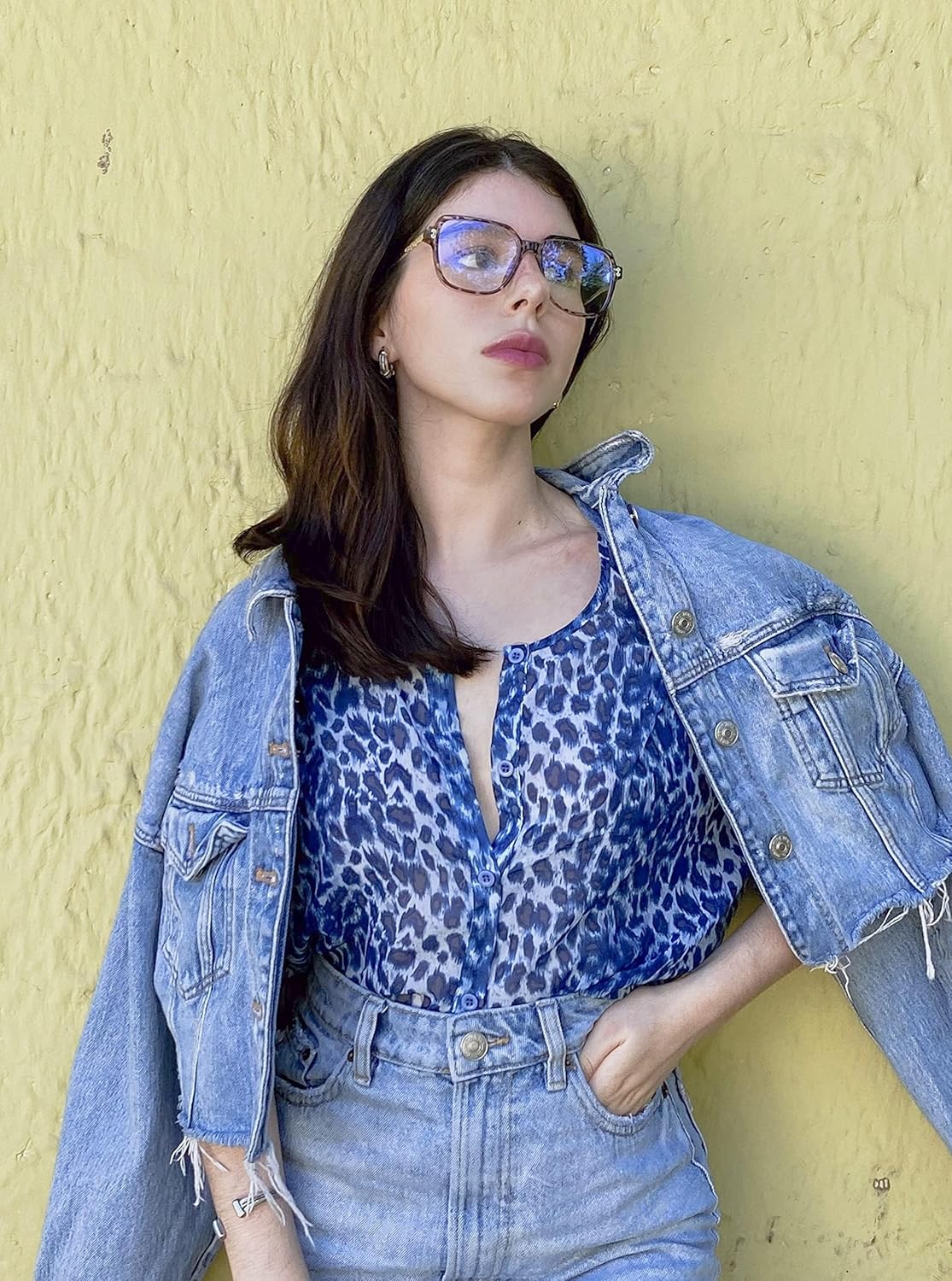 VISOONE Oversized Blue Light Blocking Glasses with Chic Square TR90 Frame and Metal Temple for Women Men REMY - Image 2