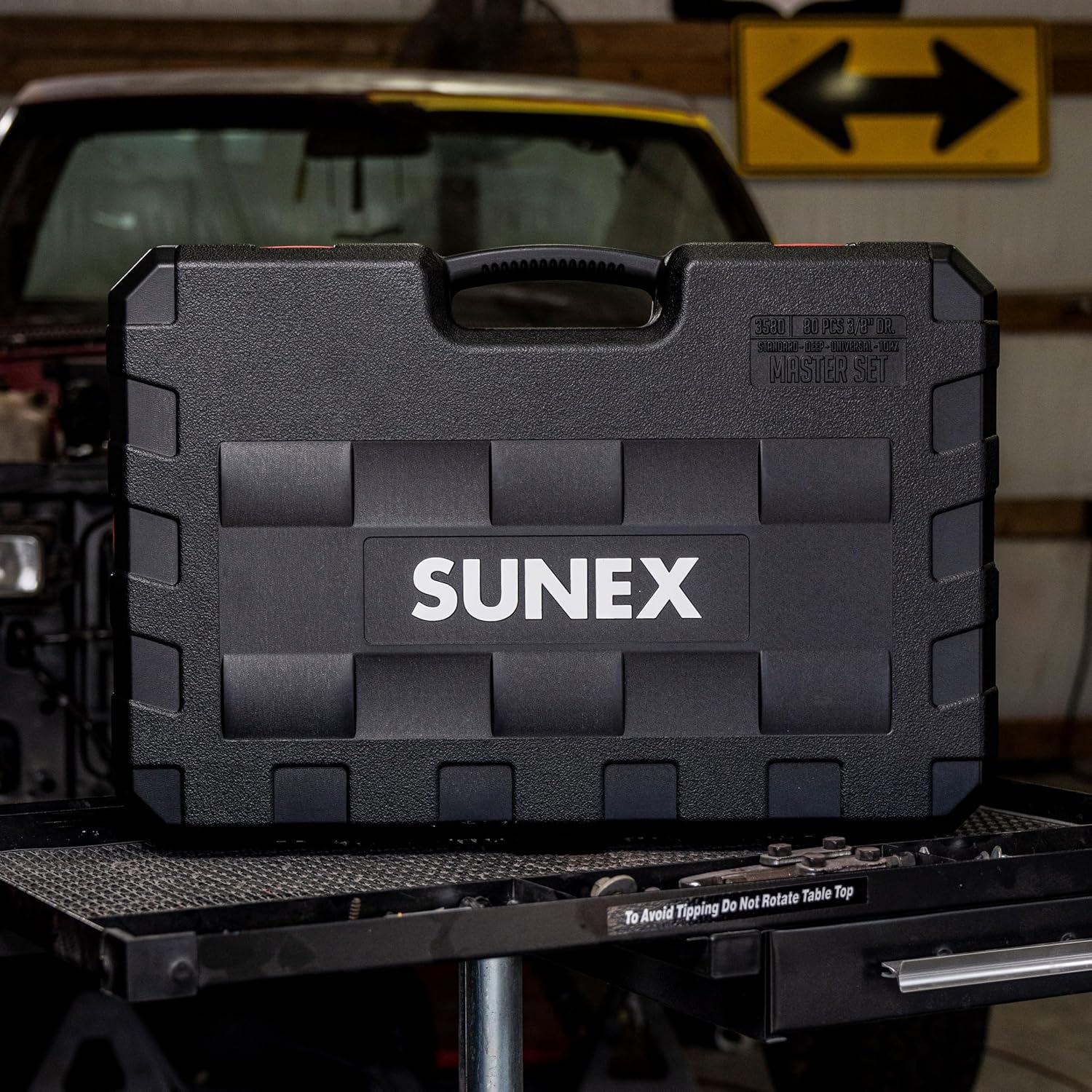 SUNEX Tools 80 Piece 3/8 in. Drive Master Impact Socket Set, Universal, Star, External Star, Extensions, Universal Joint, SAE and Metric, 8mm to 19mm and 5/16 in. to 3/4 in., CR-MO Steel, Model 3580