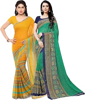 Set of 2 Georgette Sarees with Blouse Piece