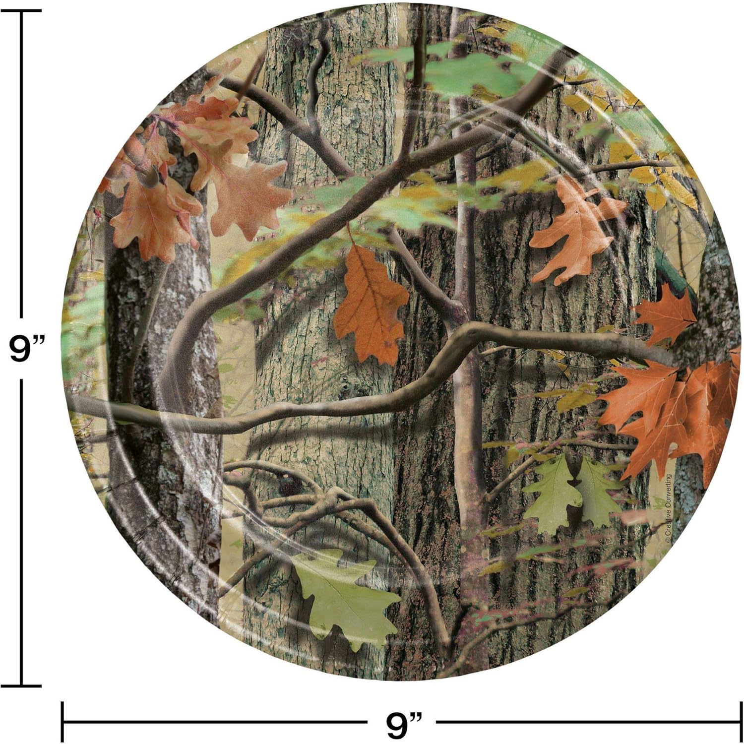 Club Pack of 96 Hunting Camo Disposable Paper Party Banquet Dinner Plates 9"