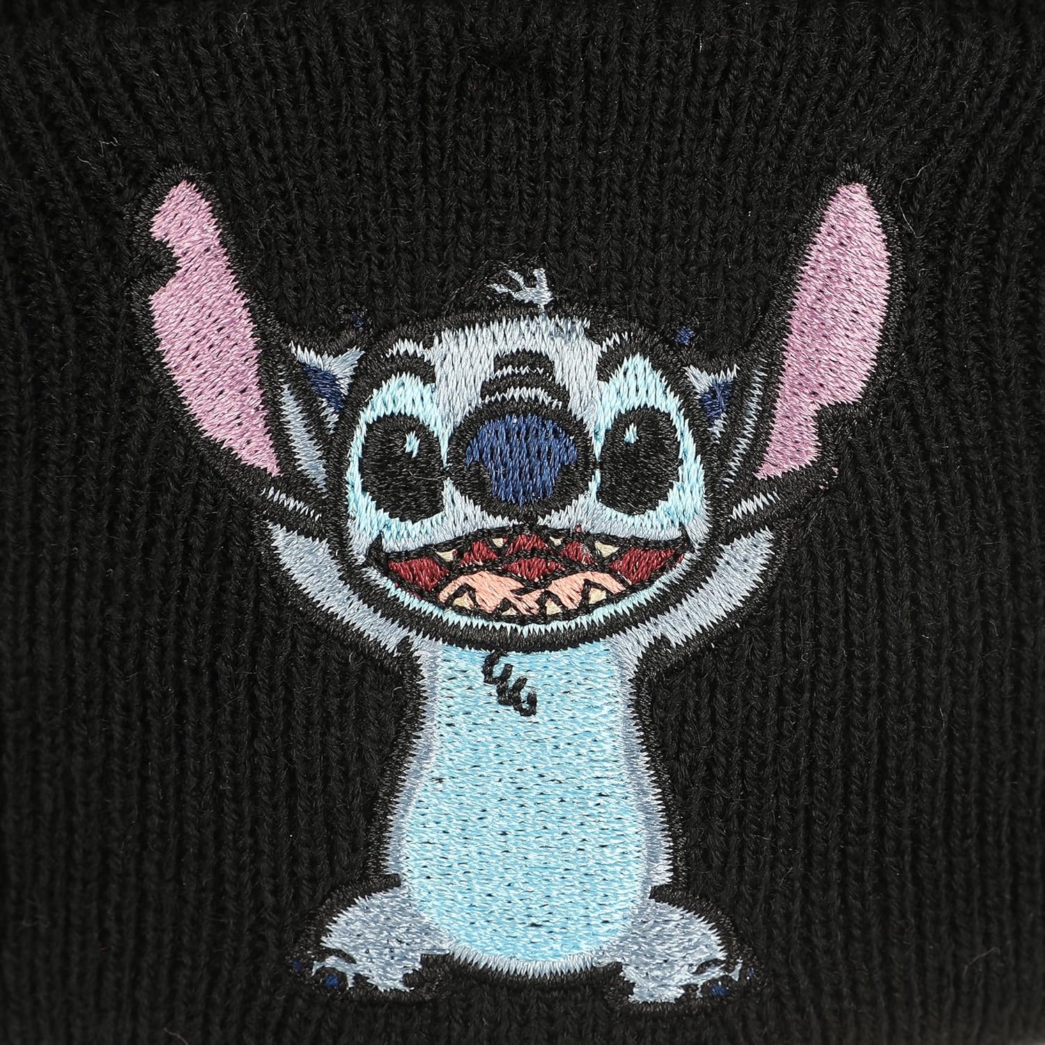 Lilo & Stitch Embroidery On Acrylic Knit Standard Cuff Beanie - Image 4