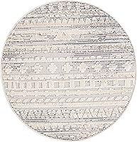 Vista 3 de Unique Loom Arlo Collection - Alfombra de área - Avery (redonda 3 pies 3 pulgadas x 3 pies 3 pulgadas, beige arena/azul)