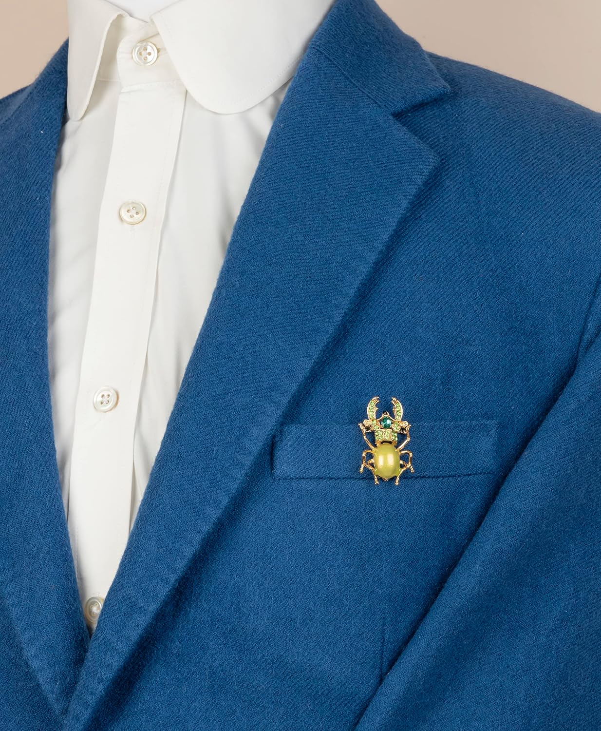 Knighthood Lime Green And Turquoise Stone Detailing Beetle Brooch, Suit Stud, Shirt Studs, Lapel Pin Accessories for Men Women