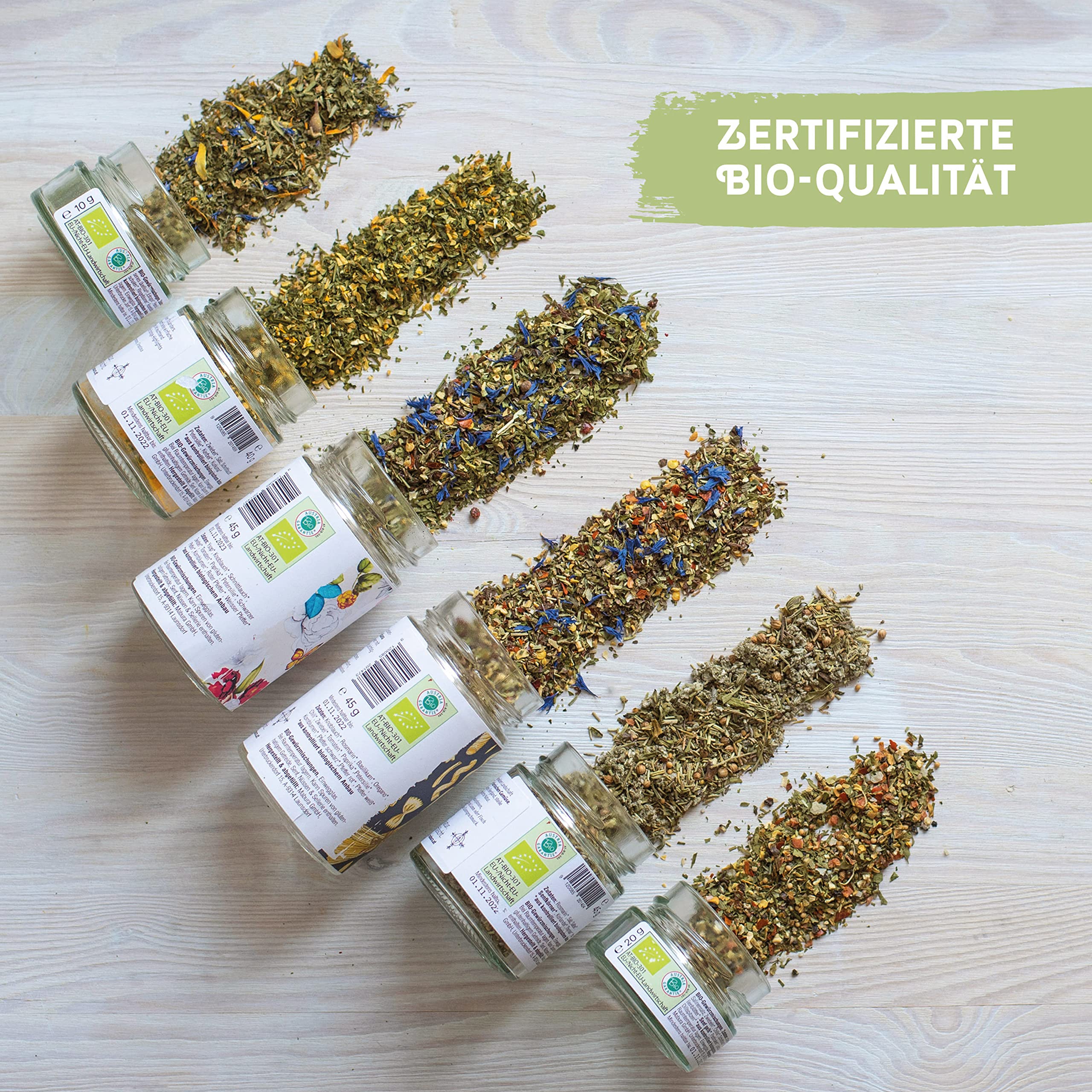 Gewürze Geschenkset - 100% BIO & Handmade – Das Geschenk zum Kochen für Frauen & Männer – Gewürz Set in schöner Geschenk Box – 6 Gewürze aus aller Welt – vegan – glutenfrei – weizenfrei