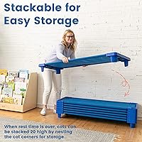 Vista 5 de ECR4Kids Cama/catre estándar para niños pequeños (Paquete de 6), Azul, 1